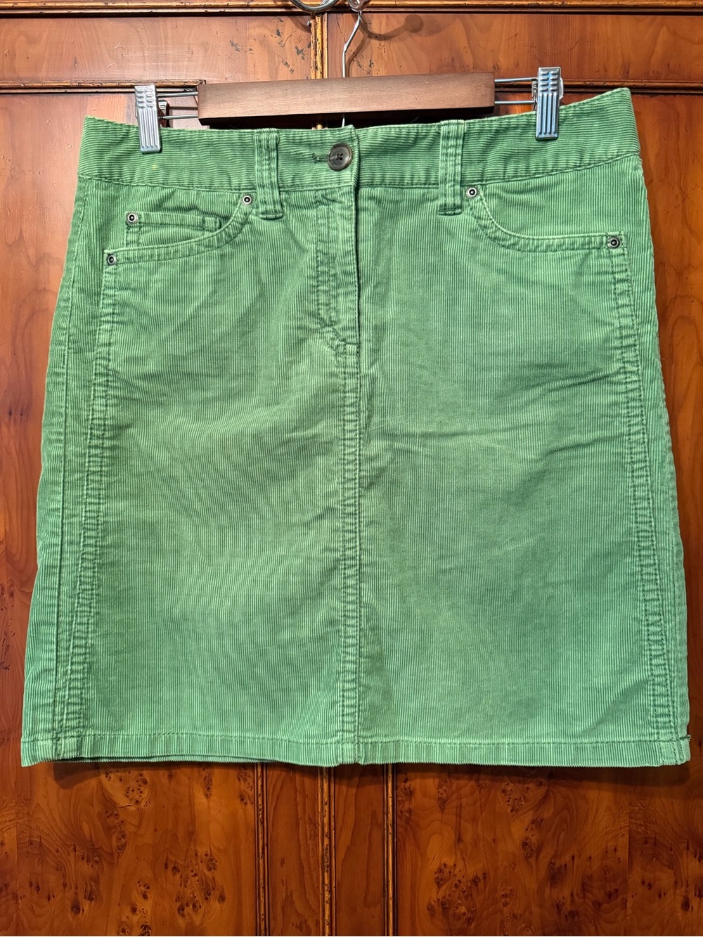 Ann Taylor Green Corduroy Mini Skirt